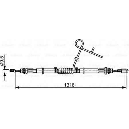 Kabel. Feststellbremse Handbremsseil hinten rechts 1318mm passend. FORD TOURNEO CUSTOM V362 TRANSIT CUSTOM V362 TRA FORD TRANSIT V363 (FED, FFD), Tragrahmen, 08.2013 - BOSCH 1 987 482 559