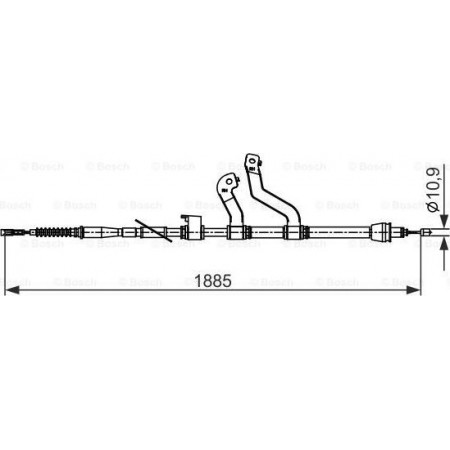 Câble, frein de stationnement HYUNDAI i30, Compartiment, 05.2013 - BOSCH 1 987 482 573