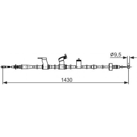 Câble, frein de stationnement KIA PICANTO (TA), Berline, 05.2011 - BOSCH 1 987 482 845