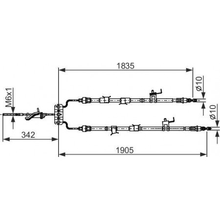 Cavo freno di stazionamento MAZDA 3 (BK), Berlina, 09.1999 - 12.2009 BOSCH 1 987 482 851
