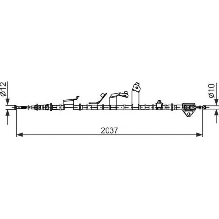 Câble, frein de stationnement TOYOTA PRIUS III (_W3_), Berline, 06.2008 - BOSCH 1 987 482 860
