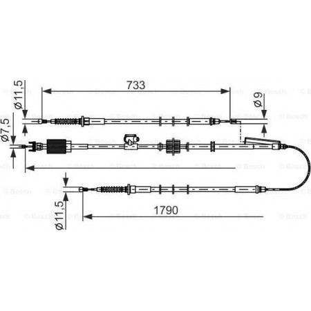Cavo freno di stazionamento OPEL ASTRA J Sports Tourer (P10), Touring, 10.2010 - 10.2015 BOSCH 1 987 482 803