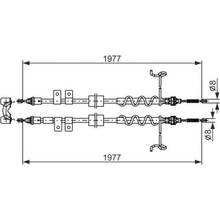 Cavo freno di stazionamento FORD TOURNEO CONNECT (TOURNEO CONNECT/PJ2 ​​​​/ PJ), Furgone, 06.2002 - 12.2013 BOSCH 1 987 482 870