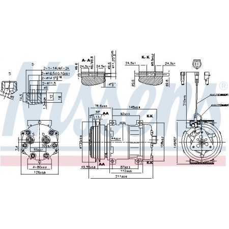 Compressor. airconditioning Airco compressor IVECO EUROCARGO I-III 09.00-09.15 IVECO Euro I-III (EUROCARGO / ZCFA), Cargo, 01.1991 - 09.2015 Nissens 89469