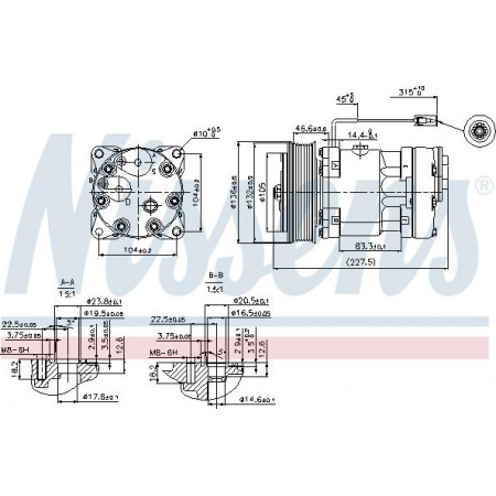 Compresseur. climatisation Compresseur de climatisation VOLVO FH12 FH16 FL12 FM12 08.93- VOLVO FL12 (FL12), 09.1995 - 09.1998 Nissens 89411