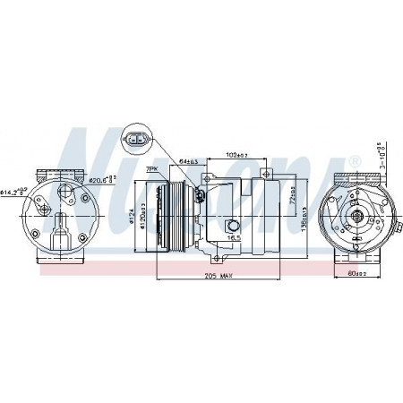 Compressor. Aircocompressor NISSAN INTERSTAR PRIMASTAR OPEL MOVANO A VIVARO A RENAULT AVANTIME ESPA RENAULT TRAFIC II (EL), Draagframe, 03.2001 - Nissens 89435
