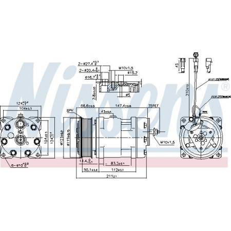 Compressor. airconditioning Airco compressor DAF CF 65 LF 45 LF 55 01.01- DAF CF 65, Draagframe, 01.2001 - 05.2013 Nissens 89470