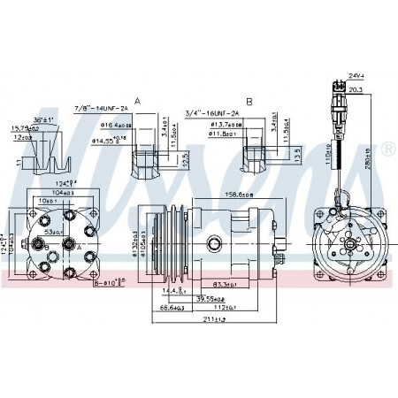 Compresseur. climatisation Compresseur de climatisation MAN E2000 F2000 F90 G90 L2000 M 2000 L M 2000 M M90 TGA VOLVO FL6 09.85 MAN G90, 09.1987 - 05.1995 Nissens 89472