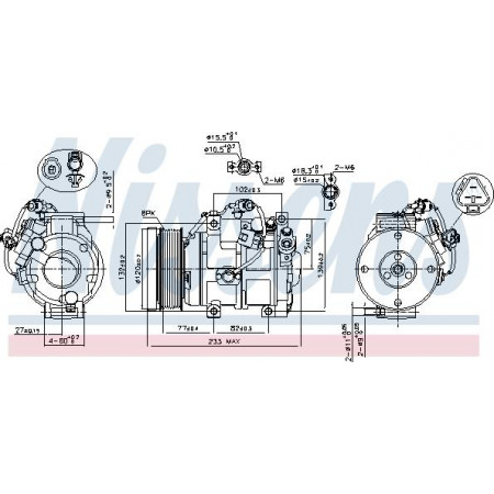 Compresor. climatizare Air-conditioning compressor fits. LEXUS GX LX TOYOTA LAND CRUISER 200 4.5D-4.6-5.7 08.07- TOYOTA LAND CRUISER VII (_J2_), Crossover, 08.2007 - Nissens 89511