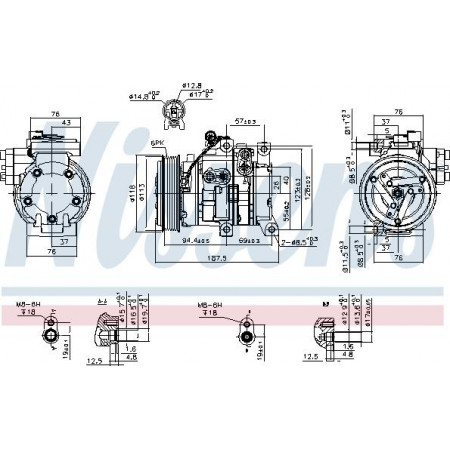 Compressor. ar condicionado Compressor de ar condicionado HYUNDAI ACCENT IV KIA RIO III RIO IV 1.4-1.6 11.10- HYUNDAI ACCENT IV (RB), Sedan, 08.2010 - Nissens 89533