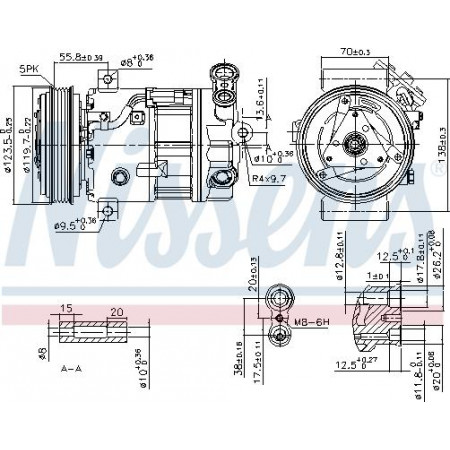 Compressor. airconditioning Airco compressor FIAT CROMA OPEL SIGNUM VECTRA C VECTRA C GTS 1.6-2.2 04.02-12.10 OPEL VECTRA C (Z02), Touring, 10.2003 - 01.2009 Nissens 89577