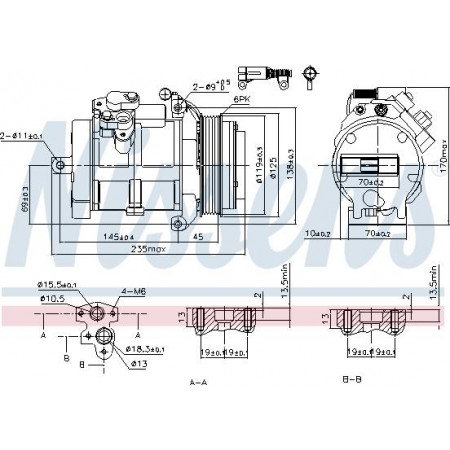 Compressor. airconditioning Airco compressor MERCEDES SPRINTER 35-T B906 SPRINTER 35-T B907 SPRINTER 35-T B907 B910 MERCEDES-BENZ SPRINTER 3,5-t (906), Draagframe, 06.2006 - Nissens 89606
