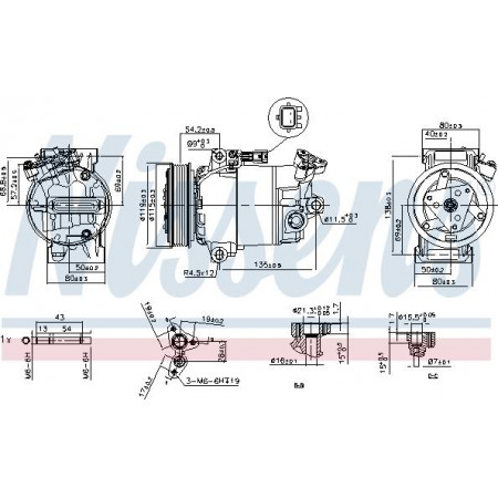 Compressore. aria condizionata Compressore aria condizionata NISSAN QASHQAI I RENAULT CLIO III 2.0 09.06-12.14 RENAULT CLIO III (BR0/1, CR0/1), Hatchback, 01.2005 - Nissens 89608