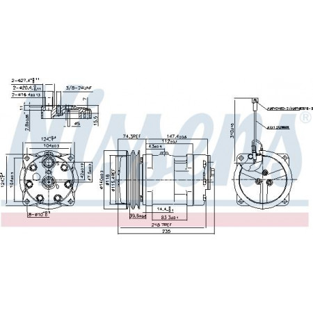 Compressore. aria condizionata Compressore aria condizionata MASSEY FERGUSON 3000 5000 01.08- Nissens 89611