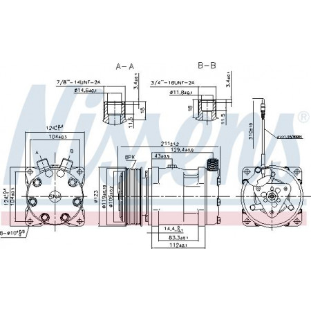 Compresor. climatizare Air-conditioning compressor CASE Nissens 89632