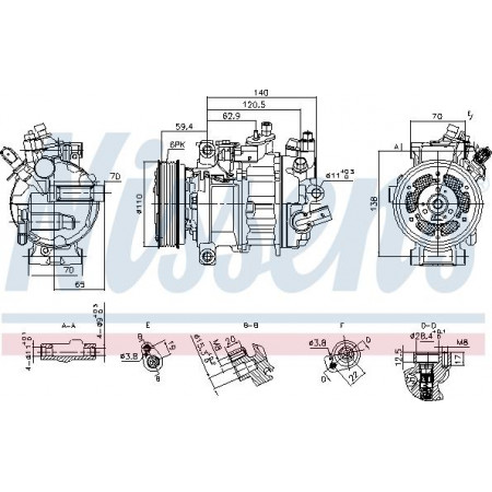 Compressor. Aircocompressor AUDI A1 A1 ALLSTREET A1 CITY CARVER A3 Q2 Q3 CUPRA FORMENTOR LEON LEON Nissens 890944