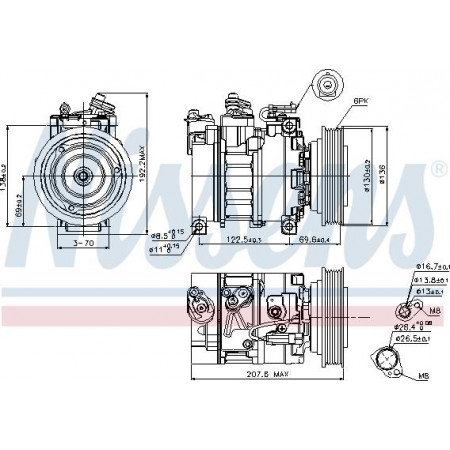 Compresor. Aire acondicionado Compresor de aire acondicionado ALFA ROMEO 156 166 FIAT MAREA LANCIA KAPPA LYBRA THESIS 2.0-2.4-2.4D 08 LANCIA LYBRA (839_), Sedan, 07.1999 - 10.2005 Nissens 89094