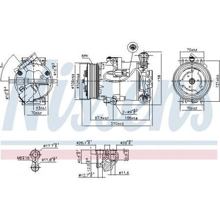 Compresseur. climatisation Compresseur de climatisation OPEL ASTRA H ASTRA H CLASSIC ASTRA H GTC ASTRA H-KOMBI ZAFIRA B ZAFIRA VAUXHALL ZAFIRA Mk II (A05), Dubita, 04.2005 - 11.2014 Nissens 89096