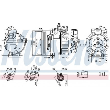 Compressore. aria condizionata Compressore aria condizionata AUDI A6 ALLROAD C7 A6 C7 A7 Q7 2.8-3.0-3.0D 05.14-12.19 AUDI A6 Avant (4G5, 4GD, C7), Touring, 05.2011 - 09.2018 Nissens 890921