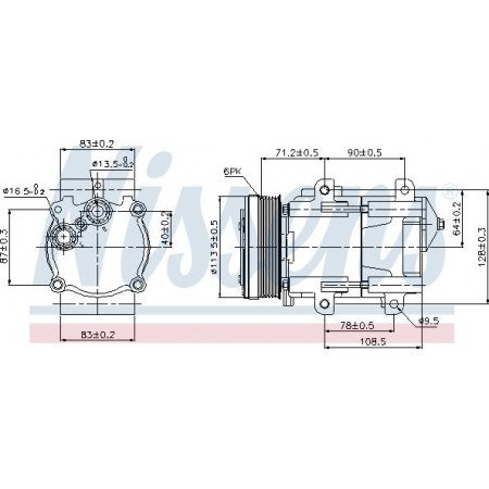 Compresor. aire acondicionado Compresor de aire acondicionado FORD COUGAR GALAXY I GALAXY MK I MAVERICK MONDEO II SCORPIO II TRANSIT FORD TRANSIT (FM_, FN_), Marco de soporte, 01.2000 - 05.2006 Nissens 89046