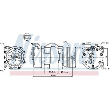 Compressor. air conditioning Air-conditioning compressor FORD GALAXY I GALAXY MK I SEAT ALHAMBRA CORDOBA CORDOBA VARIO IBIZA II VW GOLF IV (1E7), Sabrioleta, 06.1998 - 12.2002 Nissens 89040