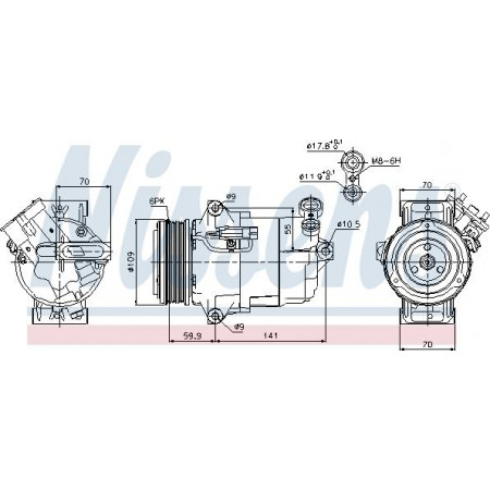 Compressor. airconditioning Airco compressor OPEL ASTRA H ASTRA H CLASSIC ASTRA H GTC ASTRA H-KOMBI ZAFIRA B ZAFIRA OPEL ASTRA H (A04), Sedan, 02.2007 - 05.2014 Nissens 89041