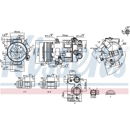 Compressore. aria condizionata Compressore aria condizionata DS DS 5 CITROEN C4 II C5 III DS4 DS5 PEUGEOT 308 I 508 I RCZ 2.0D-2.0DH PEUGEOT RCZ (4J****), Vano, 03.2010 - 12.2015 Nissens 890420