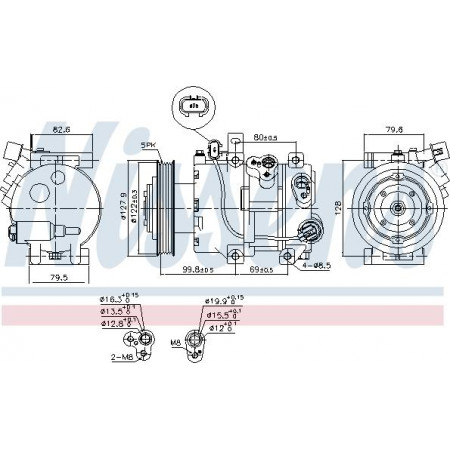 Compresseur. climatisation Compresseur de climatisation HYUNDAI I40 I I40 I CW 1.7D 07.11-05.19 HYUNDAI i40 (VF), Berline, 03.2012 - Nissens 890423