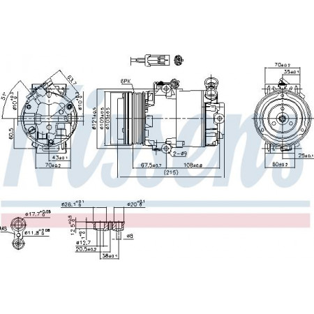 Compressor. ar condicionado Compressor de ar condicionado CHEVROLET CORSA OPEL ASTRA G ASTRA G CLASSIC ASTRA G-KOMBI COMBO TOUR C OPEL CORSA C (X01), Hatchback, 09.2000 - 12.2009 Nissens 89042