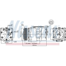 Compressor. airconditioning Airco compressor CITROEN BERLINGO BERLINGO-MINIVAN C5 I C5 II EVASION JUMPER I JUMPY I X PEUGEOT BOXER (244, Z_), Bus, 12.2001 - Nissens 89055