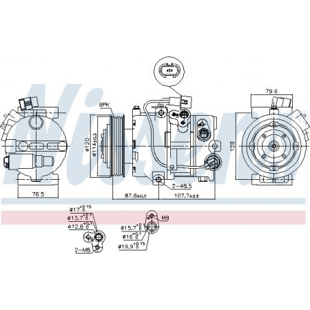 Compresseur. climatisation Compresseur de climatisation HYUNDAI I40 I I40 I CW 2.0 07.11-05.19 HYUNDAI i40 (VF), Berline, 03.2012 - Nissens 890563