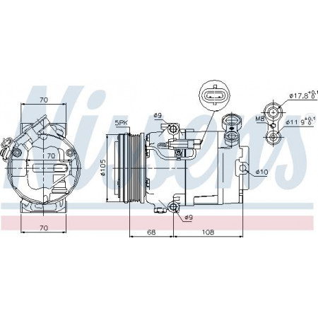 Compressor. ar condicionado Compressor de ar condicionado OPEL ASTRA H ASTRA H CLASSIC ASTRA H GTC ZAFIRA A ZAFIRA B ZAFIRA B-MIN OPEL ZAFIRA / ZAFIRA FAMILY B (A05), Dubita, 07.2005 - 05.2019 Nissens 89050