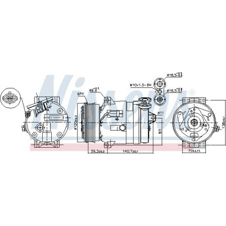 Compressor. ar condicionado Compressor de ar condicionado CADILLAC BLS FIAT CROMA CROMA-KOMBI OPEL FRONTERA B SIGNUM VECTRA B VEC VAUXHALL FRONTERA Mk II (U99), Crossover, 10.1998 - 10.2004 Nissens 89057