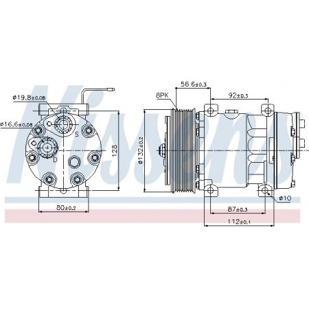 Compresseur. climatisation Compresseur de climatisation VOLVO FH12 FH16 FM12 FM7 FM9 NH12 08.93- VOLVO FM12 (FM9), 08.1998 - 11.2008 Nissens 89065