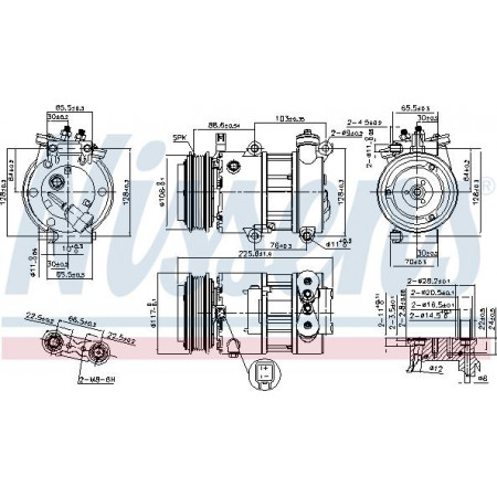 Compressor. Air-conditioning compressor FORD FOCUS III 1.6-1.6D 07.10- FORD FOCUS III (DYB), Sedan, 07.2010 - Nissens 890664