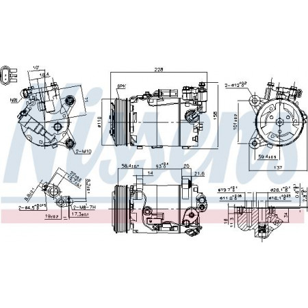 Compressor. airconditioning Aircocompressor BMW 1 F20 1 F21 2 F22 F87 2 F23 3 F30 F80 3 F31 3 GRAN TURISMO F34 4 F3 BMW 3 Touring VI (F31), Toerisme, 07.2012 - 06.2019 Nissens 890601