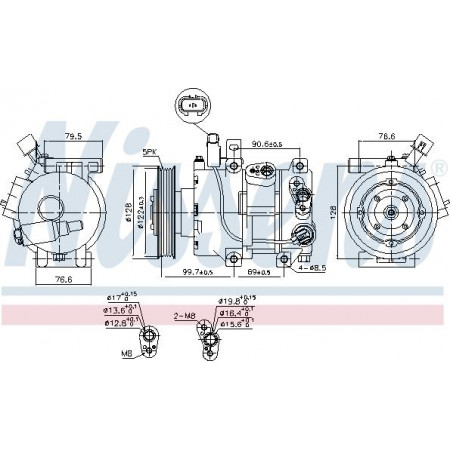 Compressor. ar condicionado Compressor de ar condicionado HYUNDAI ACCENT IV KIA RIO III 1.4D-1.6D 11.10-12.17 HYUNDAI ACCENT IV (RB), Sedan, 08.2010 - Nissens 890689