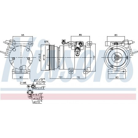 Compressor. airconditioning Airco compressor HYUNDAI SANTA FE II 2.2D 03.06-12.12 HYUNDAI SANTA FE II (CM), Crossover, 10.2005 - 03.2015 Nissens 890686
