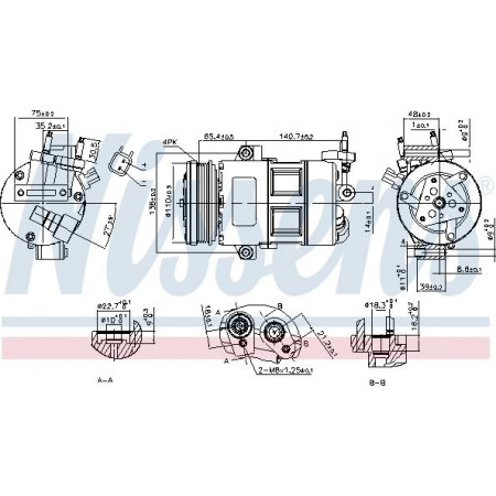Compressor. air conditioning Air-conditioning compressor FORD FOCUS III KUGA II 2.0-2.5 07.12- FORD KUGA II (DM2), Crossover, 05.2012 - Nissens 890639
