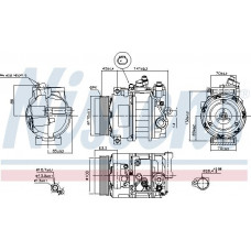 Compresor. climatizare Air-conditioning compressor MERCEDES C CL203 C W203 C T-MODEL S203 CLC CL203 CLK A208 CLK A209 CLK MERCEDES-BENZ C-CLASS (CL203), Compartiment, 03.2001 - 06.2011 Nissens 890634