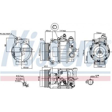 Compressore. Aria condizionata Compressore dell'aria condizionata MERCEDES C CL203 C W203 C T-MODEL S203 CLC CL203 CLK A208 CLK A209 CLK MERCEDES-BENZ CLASSE E (VF210), Telaio di supporto, 06.1996 - 03.2003 Nissens 890634