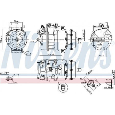 Compressor. airconditioning Airco compressor VW CALIFORNIA T5 CAMPER MULTIVAN T5 PHAETON TOUAREG TRANSPORTER T5 2.5D VW TRANSPORTER V (7JD, 7JE, 7JL, 7JY, 7JZ, 7FD), Draagframe, 04.2003 - 08.2015 Nissens 890635