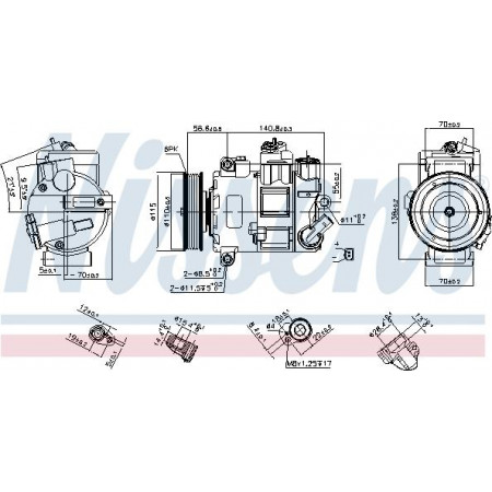 Compressor. Aircocompressor AUDI A1 A3 A6 ALLROAD C6 Q2 Q3 TT CUPRA ATECA SEAT ALHAMBRA ANDERE ANDERE VW TIGUAN II (AD1, AX1), Crossover, 01.2016 - Nissens 890632