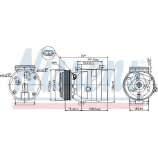 Compressor. airconditioning Airco compressor NISSAN INTERSTAR PRIMASTAR OPEL MOVANO A VIVARO A RENAULT 21 25 AVANTIM RENAULT MEGANE I Coach (DA0/1_), Compartiment, 03.1996 - 08.2003 Nissens 89063