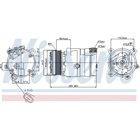Compresor. aire acondicionado Compresor de aire acondicionado CHEVROLET TIGRA OPEL OMEGA B TIGRA 1.4-3.2 03.94-07.03 OPEL OMEGA B (V94), Sedan, 03.1994 - 12.2005 Nissens 89062