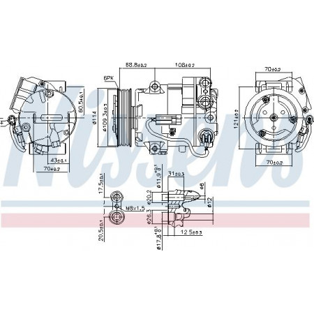 Compresseur. climatisation Compresseur de climatisation OPEL ASTRA J ASTRA J GTC MERIVA B 1.3D-1.7D 09.09-10.20 OPEL ASTRA J (P10), Berline, 09.2009 - 10.2015 Nissens 890058