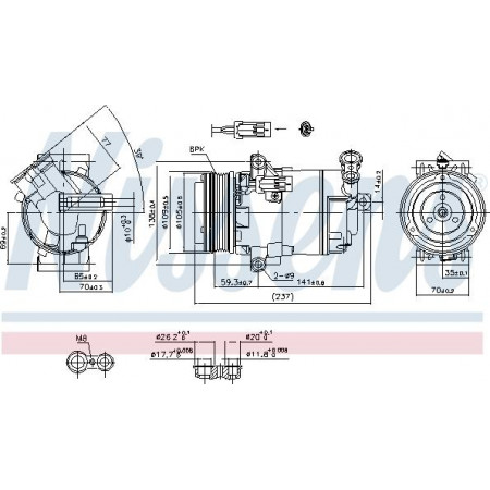 Compressor. airconditioning Airco compressor OPEL ASTRA H ASTRA H GTC ASTRA H-KOMBI ZAFIRA B ZAFIRA B-MINIVAN 1.9D 0 OPEL ASTRA G (T98), Cabriolet, 03.2001 - 10.2005 Nissens 890006