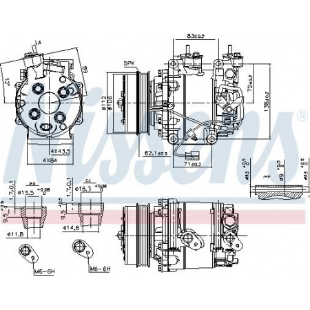 Compresseur. climatisation Le compresseur de climatisation s'adapte. HONDA CIVIC VIII JAZZ III 1.2-1.3-1.4 07.08- HONDA CIVIC VIII (FN, FK), hayon, 09.2005 - Nissens 890035