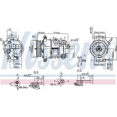 Compressore. aria condizionata Compressore aria condizionata DODGE CALIBRE JEEP COMPASS PATRIOT 1.8-2.4 06.06- JEEP COMPASS (MK49), Crossover, 08.2006 - Nissens 890030