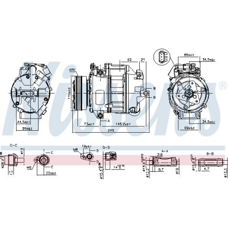 Compresseur. climatisation Compresseur de climatisation BMW X5 E70 3.0 10.06-12.12 BMW X5 - II (E70), Crossover, 02.2006 - 07.2013 Nissens 890038